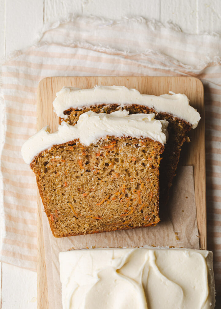 Easy Carrot Cake Loaf With Cream Cheese Frosting Style Sweet