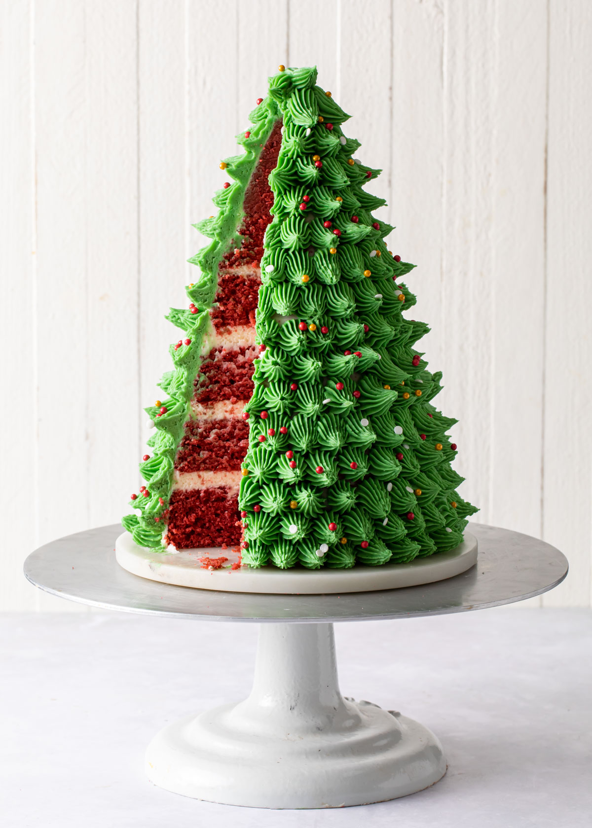 Christmas Tree Cake Pan with Beautiful Buttercream Icing