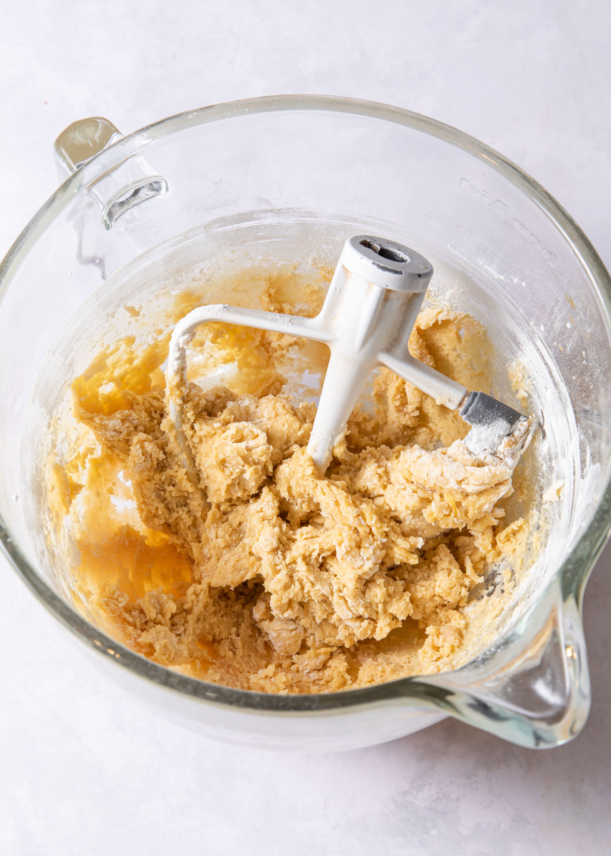 Coffee cake batter being mixed