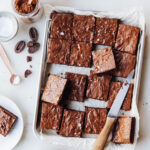 A sheet pan of brownies