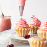 Cupcakes with pink cranberry buttercream