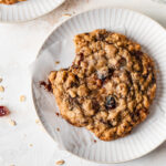 cranberry oatmeal cookie on a plate