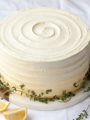 Lemon thyme cake with yellow ombre buttercream