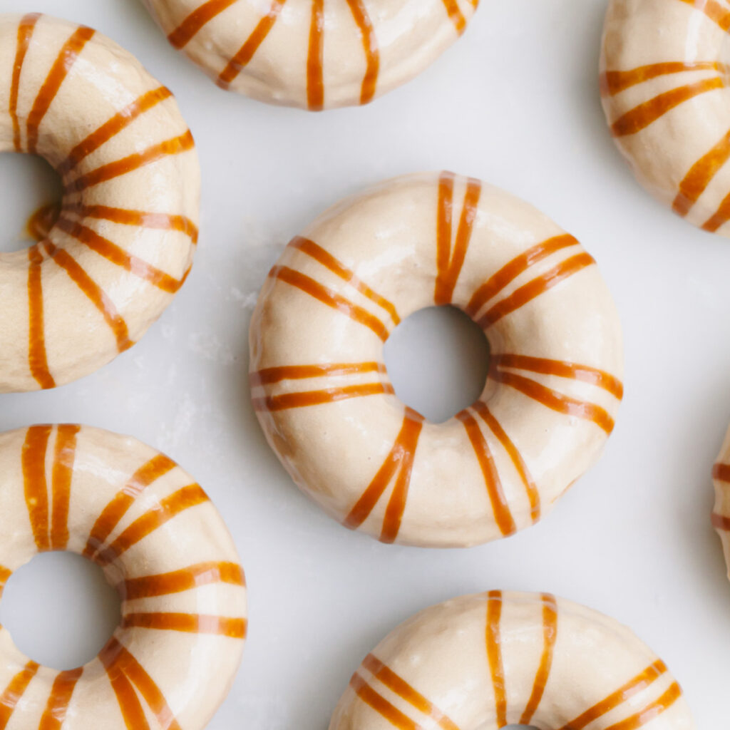 Baked Pumpkin Donuts with Caramel Glaze Style Sweet