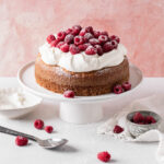 yogurt olive oil cake with raspberries