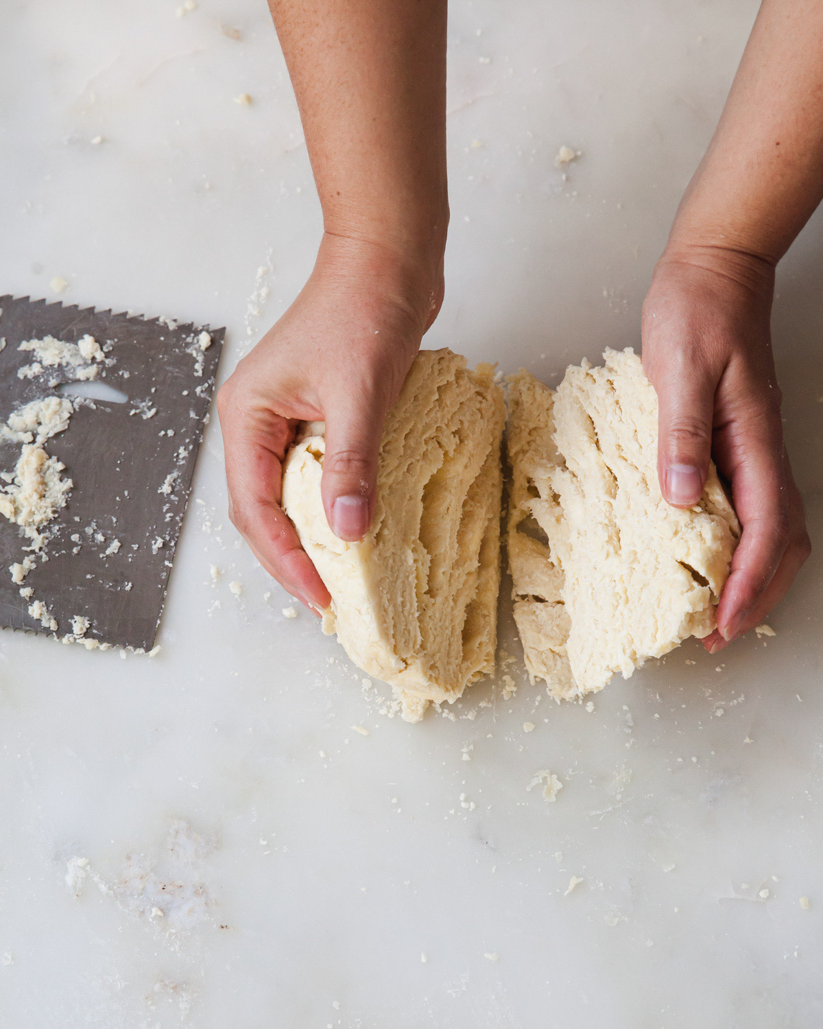 splitting a pie dough recipe in half
