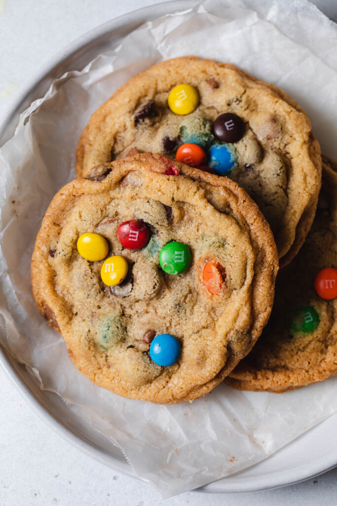 Crispy Chocolate Chip Cookies with M&M's Style Sweet
