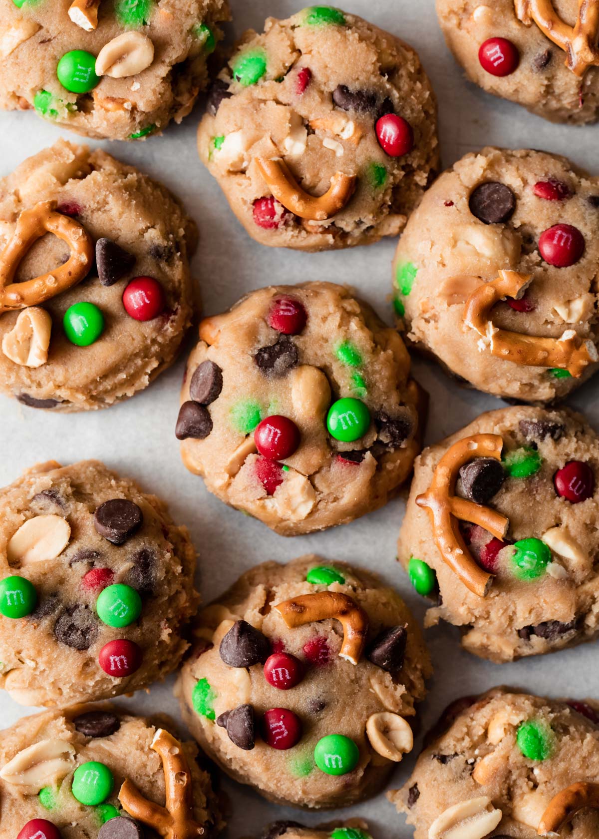 Chocolate chip cookie dough with mini m&ms