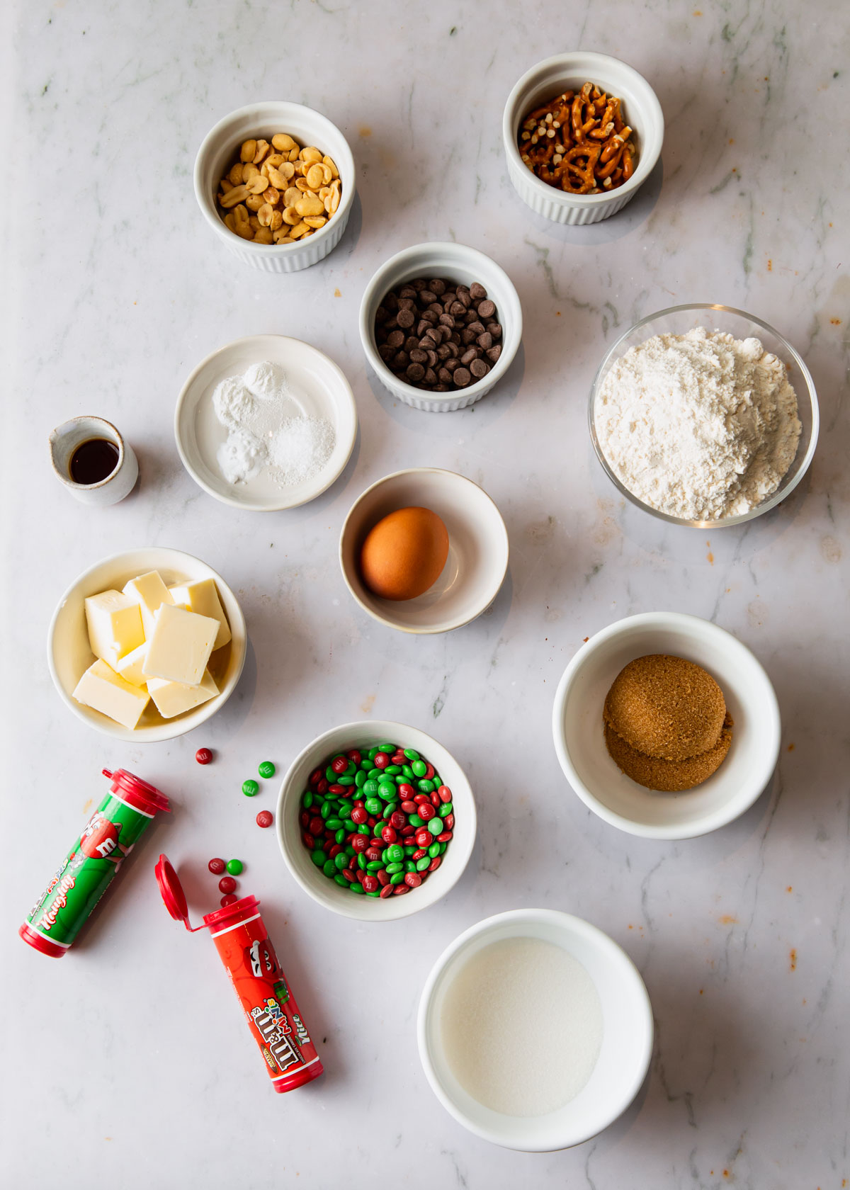 Ingredients for kitchen sink cookies