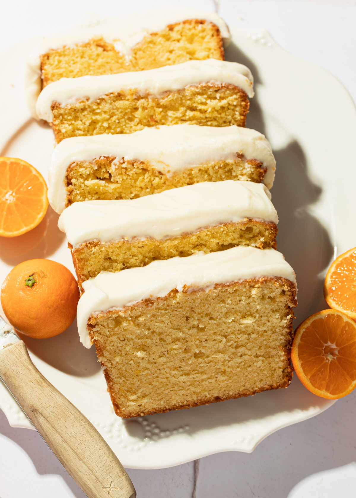 Slices of orange loaf cake