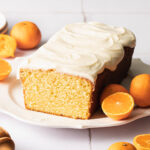 Orange pound cake with vanilla glaze on top