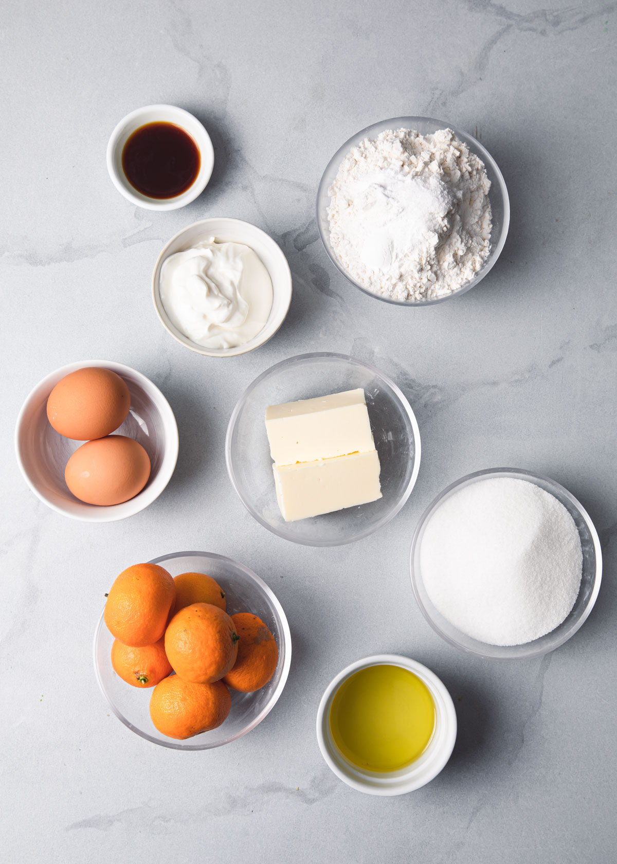 Ingredients for orange pound cake