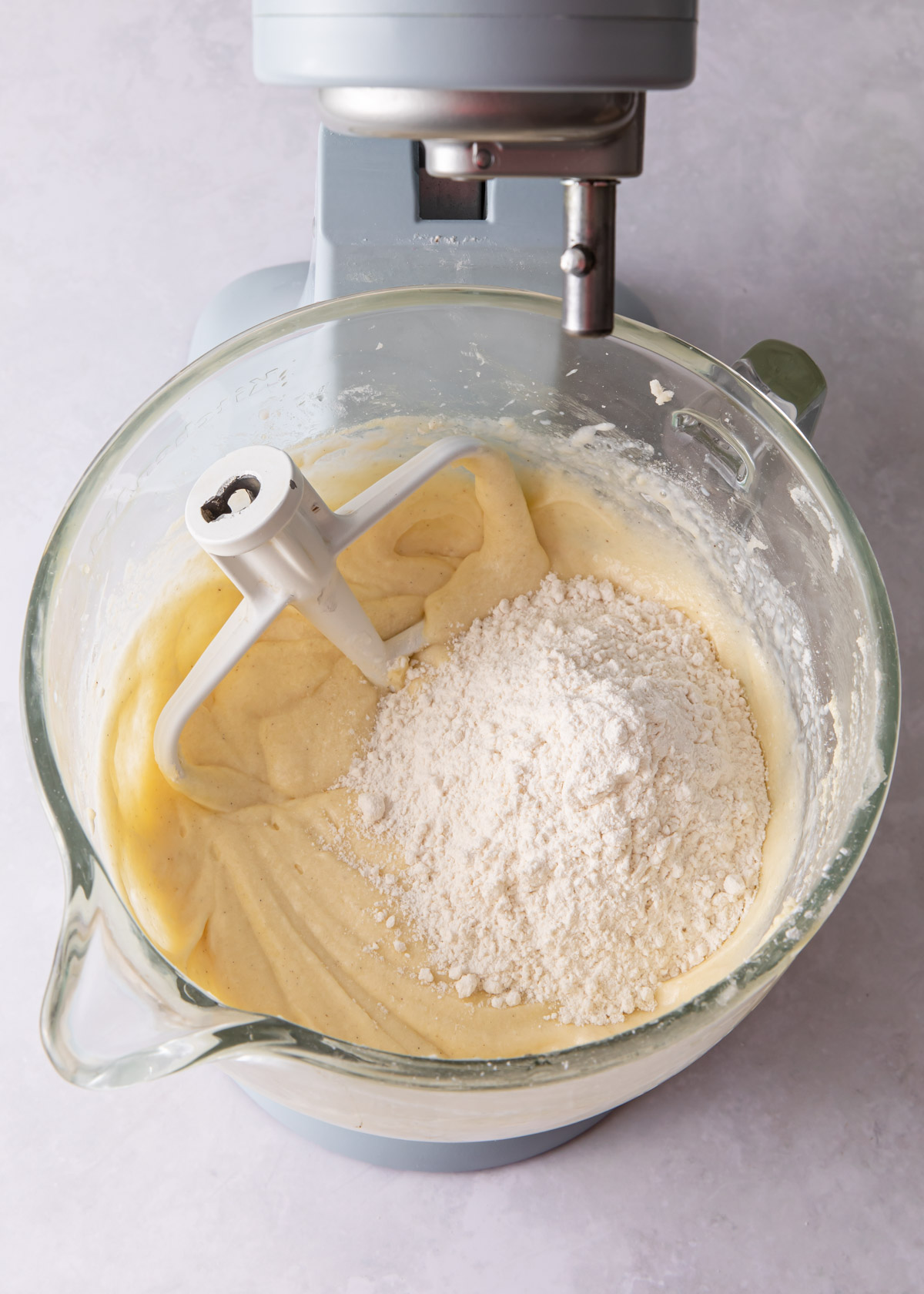 Alternating the flour and milk in the creaming method