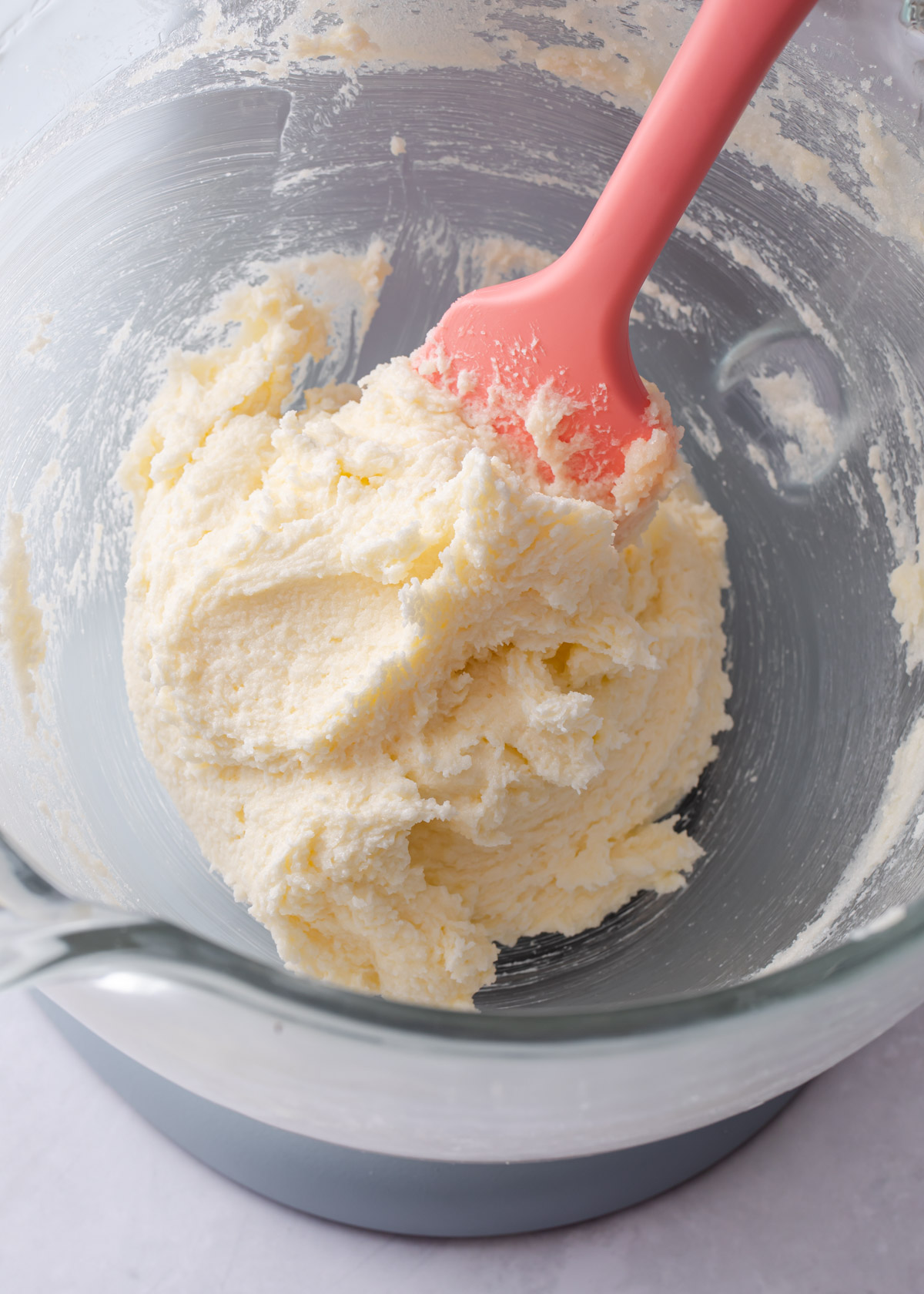 Properly creamed butter and sugar for cake