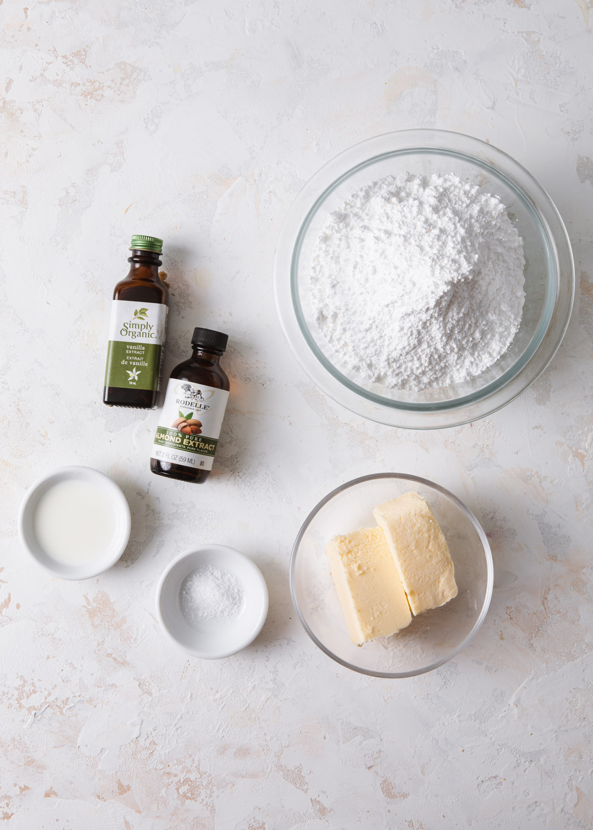 Ingredients for almond buttercream