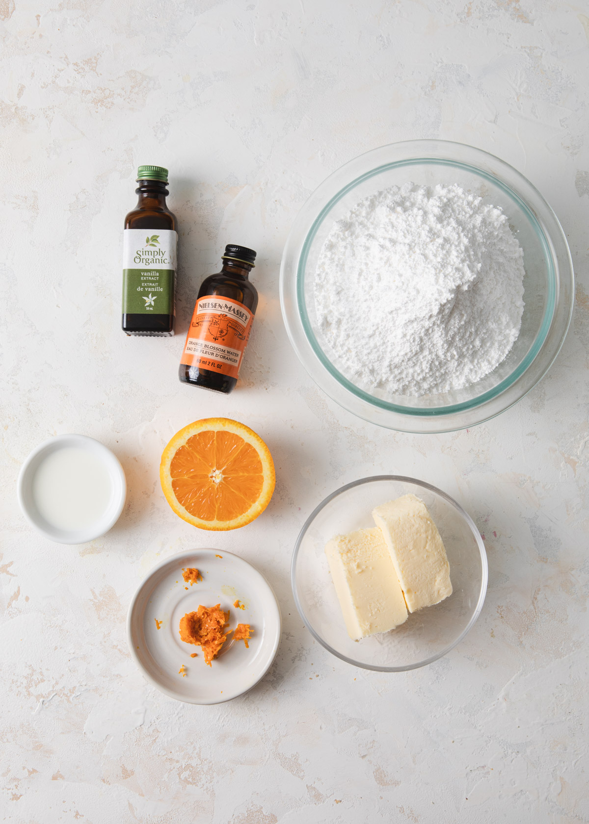 Ingredients for orange buttercream