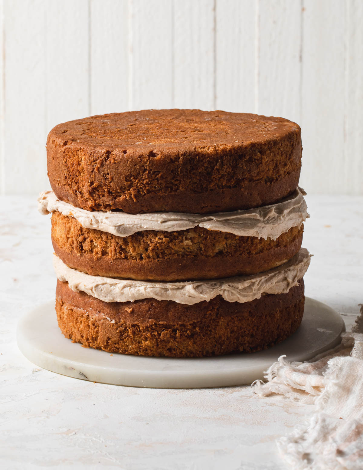 A stacked pear layer cake