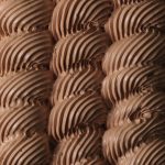 Spirals of piped chocolate Swiss meringue buttercream